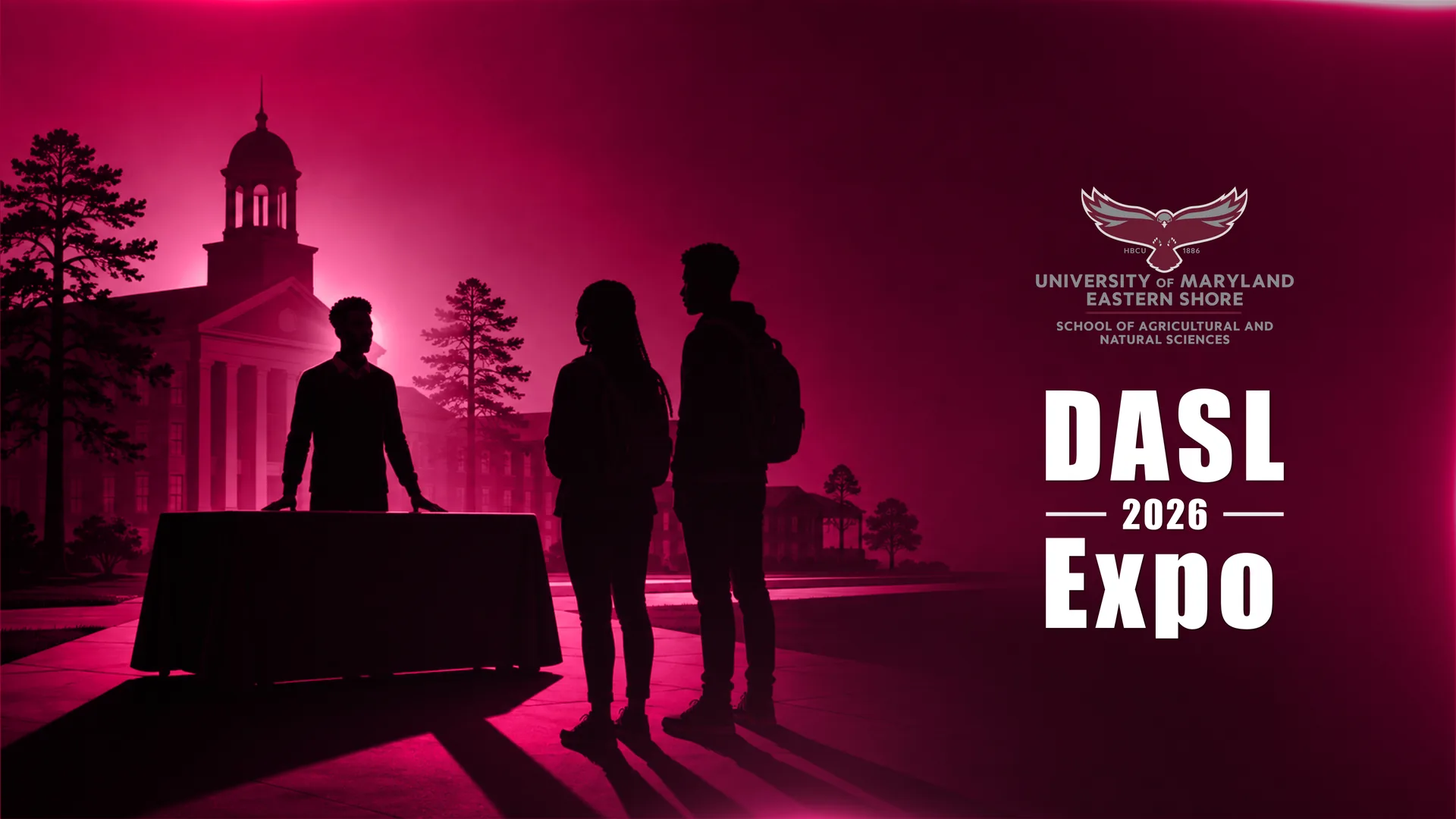 Silhouetted attendees at the UMES DASL Expo 2026